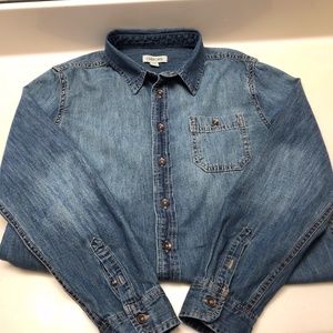 Boys Denim Button Down Size Large 12/14